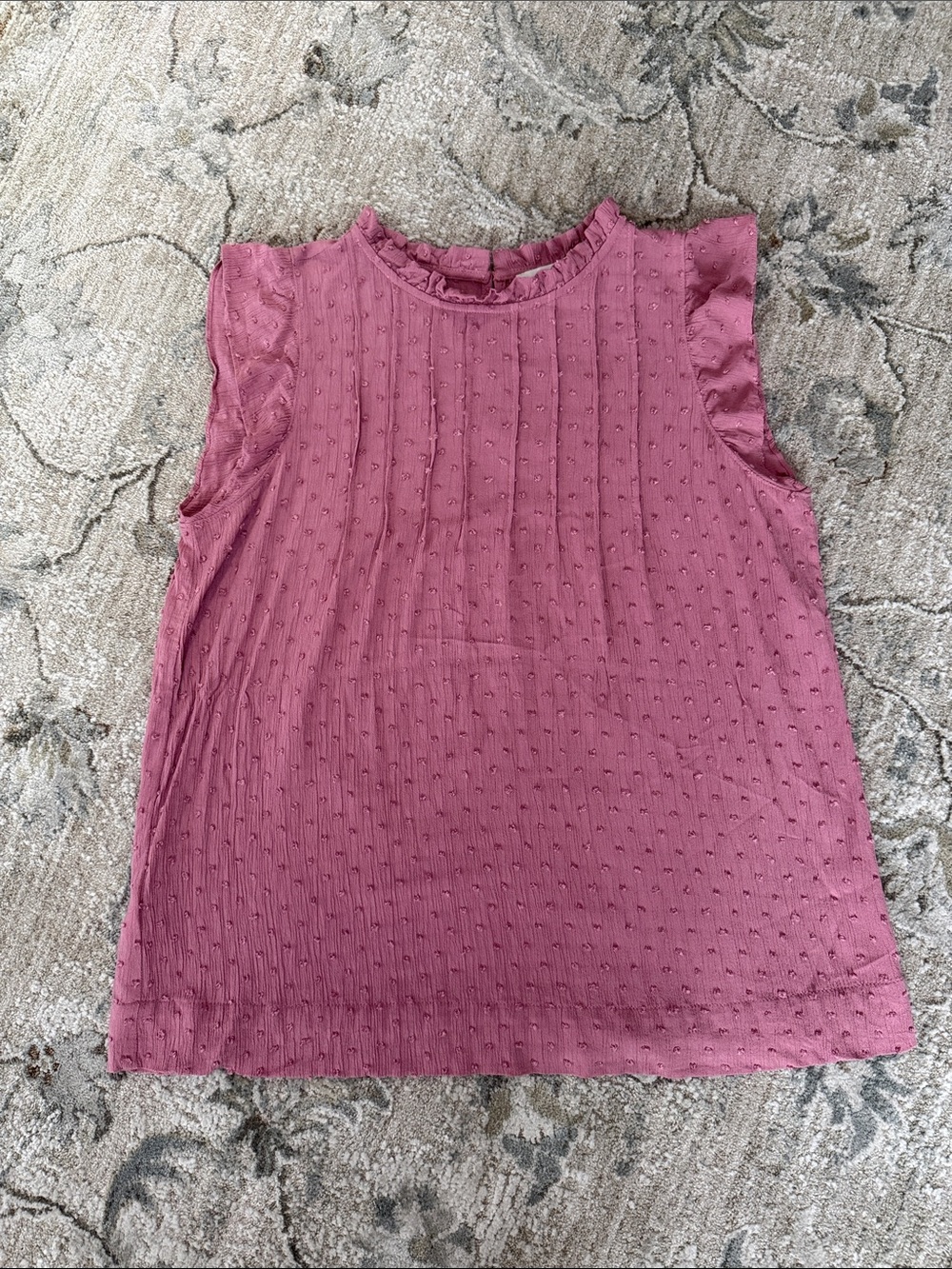 LOFT Dusty Rose Textured Short-Sleeve Top